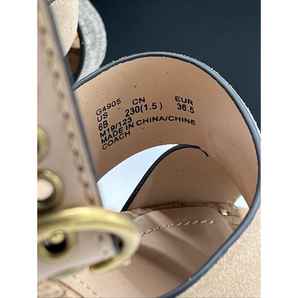 Coach Leather Isla Metallic Wedge Sandal Size 6 MSRP $165 New With Box - Picture 5 of 9